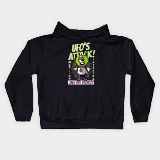 UFO Alien Seek And Destroy Kids Hoodie